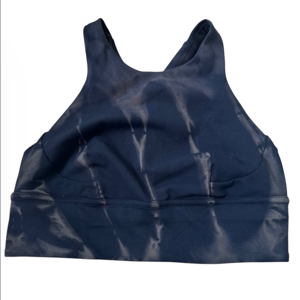 Lululemon Sports Bra High Neck Navy Blue DIY Tie Dye Size 6 | 0343